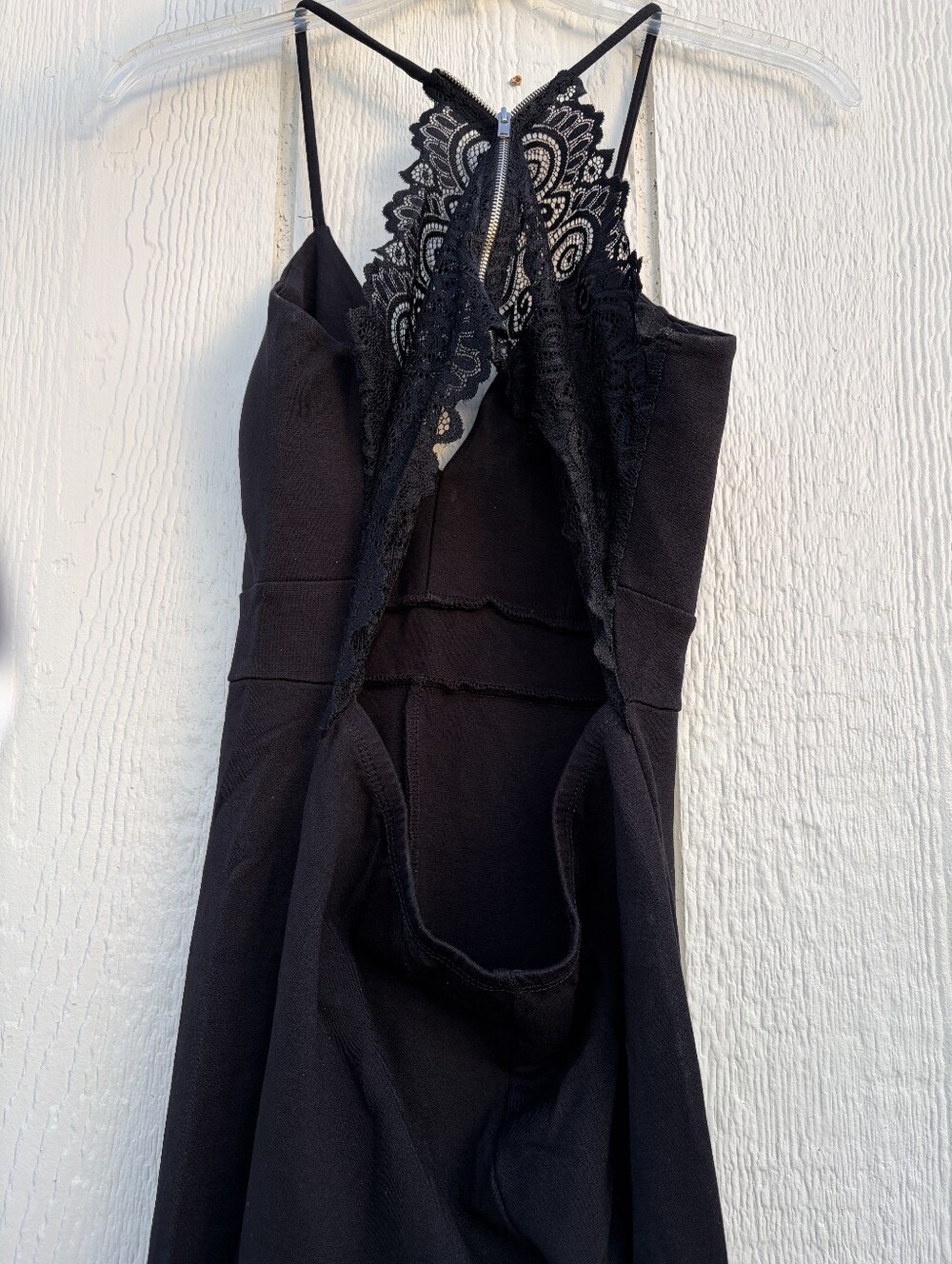 Cherry Mellow Lace-Trim Black Jumpsuit with Spaghetti Straps Women's Size L - Picture 13 of 14